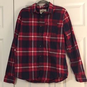 Hollister Stretch Long-Sleeve Plaid.  Size Large